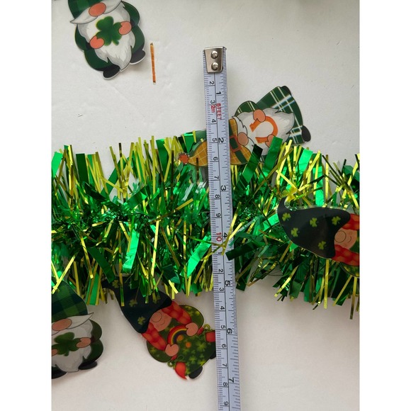 Saint Patricks Day Gnome Tinsel Garland Window Mantle Door Home Decor - Picture 4 of 4